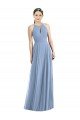 Cheapest Keyhole Halter Chiffon Maxi Bridesmaid Dress UK