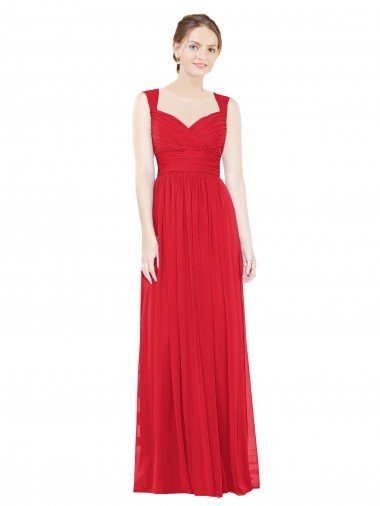 Cheapest Full-Length Long Chiffon Bridesmaid Dress with Side Front Slit UK