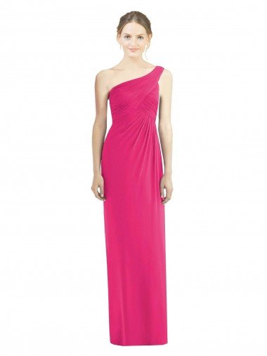 Cheapest One Shoulder Long Chiffon Bridesmaid Dress UK