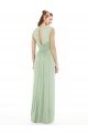 Cheapest Sheer Back Cap Sleeves Long Chiffon Bridesmaid Dress  UK