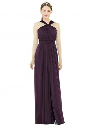 Cheapest Maxi Chiffon Halter Neck Bridesmaid Dress UK