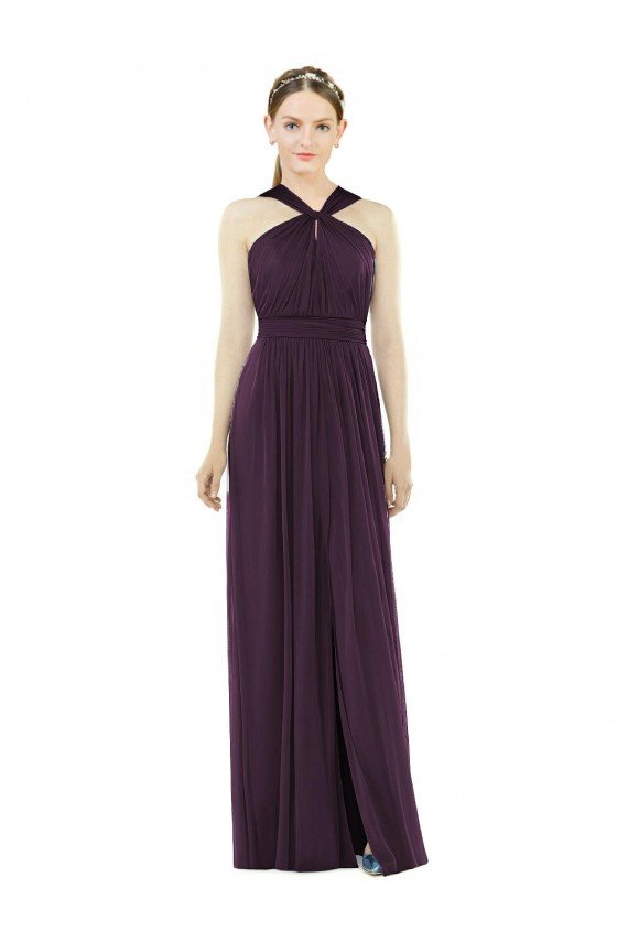 Cheapest Maxi Chiffon Halter Neck Bridesmaid Dress UK