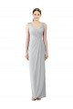 Cheapest Draped Sleeveless Long Chiffon V-Neck Bridesmaid Dress UK