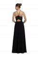 Cheapest Lace Halter Neckline Chiffon A-Line Bridesmaid Dress with Sheer Back UK