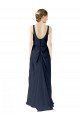 Cheapest Scoop Neckline Fitted Long Chiffon Bridesmaid Dress Open Back UK