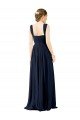 Cheapest Square Neckline Sexy Open Back Long Chiffon Bridesmaid Dress UK