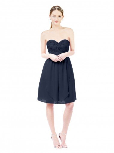 Cheapest Sweetheart Cocktail Knee Length Chiffon Cocktail Bridesmaid Dress Open Back UK