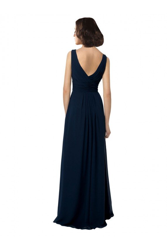 Cheapest Chiffon Sleeveless Bridesmaid Dress with V Front and Back UK