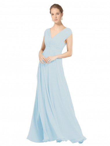 Cheapest Chiffon Bridsmaids Dress with V-Neckline and Tie V Back UK