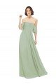 Cheapest Boho Chic Chiffon Bridesmaids Dress with Off the Shoulder Neckline UK