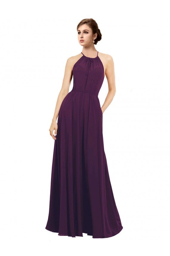 Cheapest Elegant Chiffon Bridesmaids Dress with Softly Draped Bodice UK
