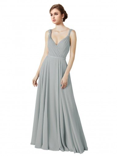 Cheapest Figure Flattering Chiffon Bridesmaid Dress with Beaded Detail UK