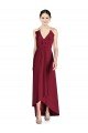 Cheapest Draped V-Neck High Low Chiffon Bridesmaid Dress UK