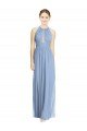 Cheapest Open Back Long Chiffon Halter Bridesmaid Dress UK