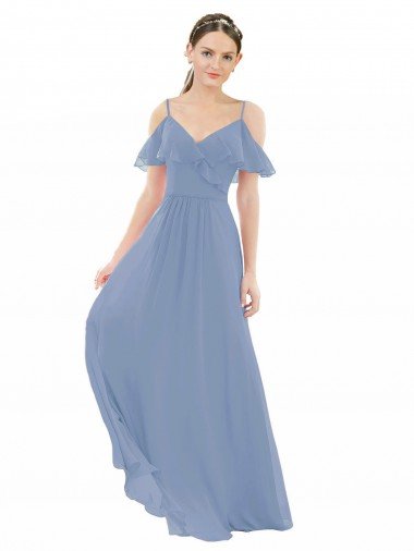 Cheapest Pleated One Shoulder A-Line Chiffon Bridesmaid Dress UK