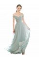 Cheapest Romantic Bridesmaid Dress with Embroidered Off the Shoulder Bodice UK