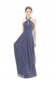 Cheapest High Halter Neck Chiffon Bridesmaid Dress with Twist-Tie UK