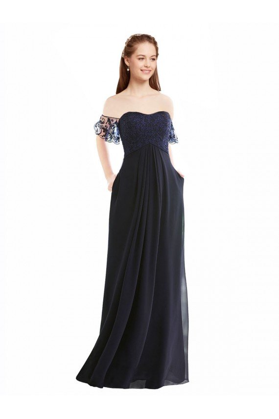 Cheapest Boho Bridesmaid Dress with Beaded Embroidered Bodice and Flutter Cap Sleeves UK