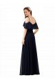 Cheapest Chiffon Bridesmaids Dress with Off the Shoulder Ruffle Detail UK