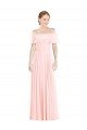 Cheapest Off the Shoulder Long Bridesmaid Dress With Ruffle Overlay UK