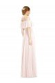 Cheapest Off the Shoulder Long Bridesmaid Dress With Ruffle Overlay UK