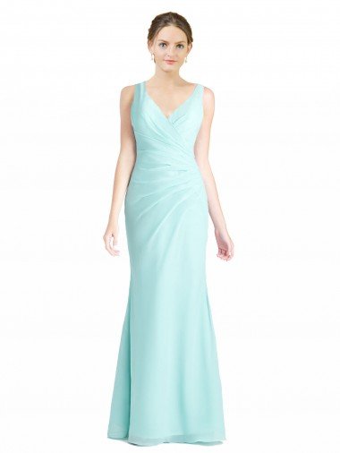 Cheapest Ruched Bodice Sweetheart Chiffon Bridesmaid Dress with Lace Back UK