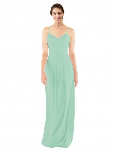 Cheapest Classic Long Chiffon Bridesmaid Dress with V-Neck UK