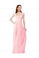 Cheapest Chiffon Bridesmaids Dress with Ruffle Neckline UK