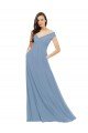 Cheapest Chiffon Bridesmaid Dress with Classic Off the Shoulder Neckline UK