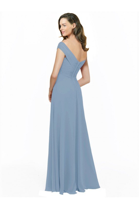 Cheapest Chiffon Bridesmaid Dress with Classic Off the Shoulder Neckline UK