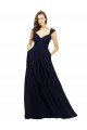 Cheapest Chiffon Bridesmaid Dress with Rouched Draped Bodice and Watteau Back UK