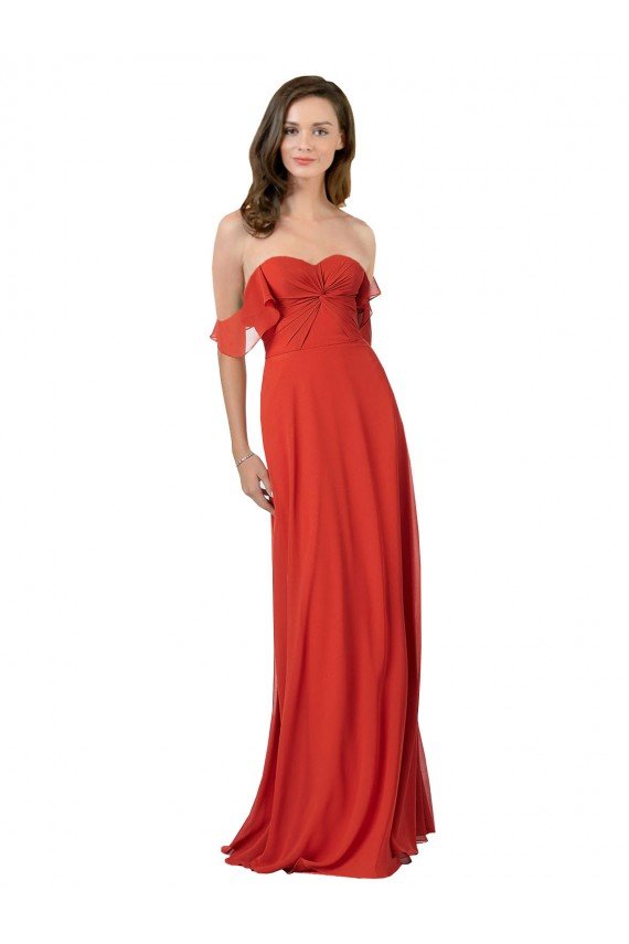 Cheapest Chiffon A-Line Bridesmaid Dress with Ruched Bodice UK