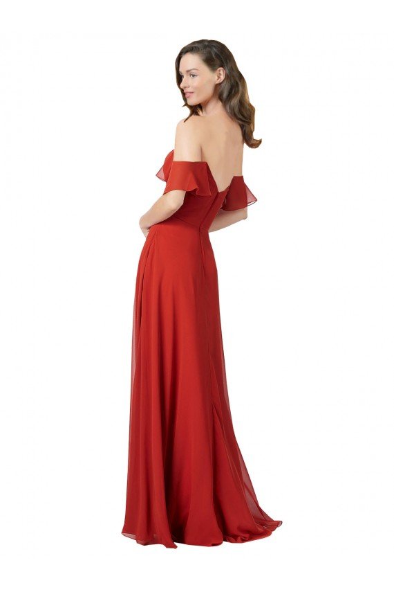 Cheapest Chiffon A-Line Bridesmaid Dress with Ruched Bodice UK