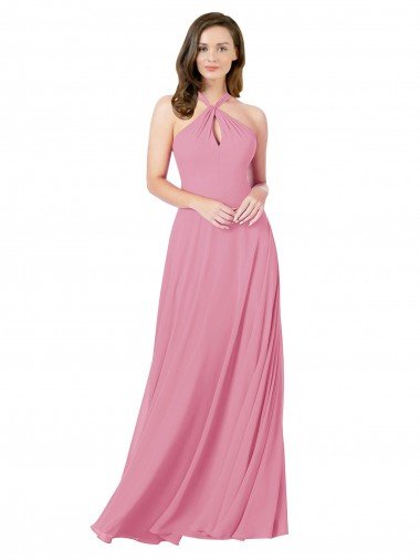 Cheapest Chiffon Bridesmaid Dress / Prom Dress with Keyhole Front UK