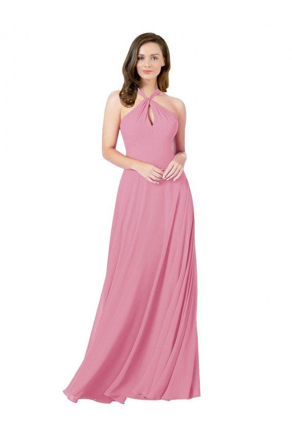 Cheapest Chiffon Bridesmaid Dress / Prom Dress with Keyhole Front UK