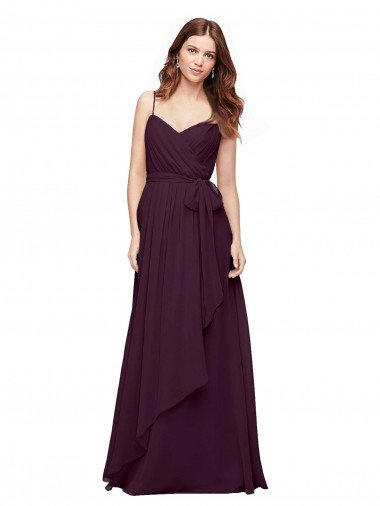 Cheapest Wrapped Sweetheart Neckline Long Chiffon Bridesmaid Dress  UK