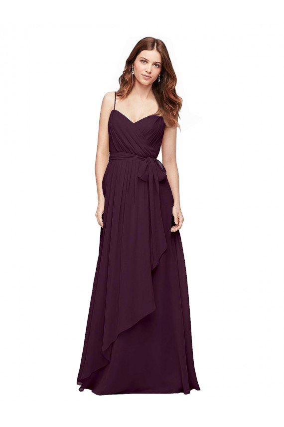 Cheapest Wrapped Sweetheart Neckline Long Chiffon Bridesmaid Dress  UK