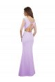 Cheapest Chiffon Column Bridesmaid Dress with High Round Neckline and Cap Sleeves UK
