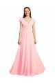 Cheapest Chiffon A-Line Dress with Full Circle Skirt and Gathered Waistband UK