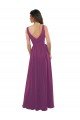 Cheapest Long Chiffon A-Line Bridesmaid Dress with V-Neck Wrap Bodice UK