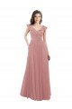 Cheapest Chiffon A-Line Bridesmaid Dress with V-Neck Wrap Bodice UK