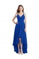 Cheapest Draped High Low Chiffon Bridesmaid Dress with Cross Over Bodice UK