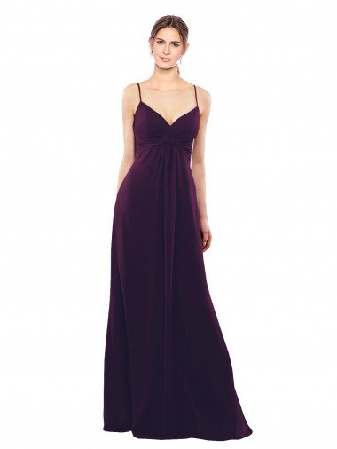 Cheapest Floor Length A-Line Chiffon Bridesmaid Dress with Criss Cross Back UK