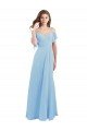 Cheapest Cold Shoulde Chiffon Bridesmaid Dress with Wrap Bodice UK