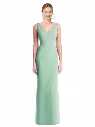 Cheapest Sleeveless Tie Back Chiffon Trumpet Chiffon Bridesmaid Dress UK