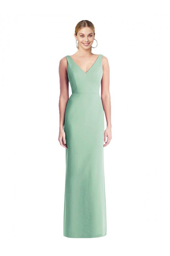 Cheapest Sleeveless Tie Back Chiffon Trumpet Chiffon Bridesmaid Dress UK