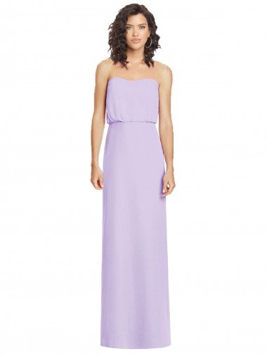 Cheapest Full Length Lux Chiffon Blouson Bodice Bridesmaid Dress UK