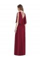 Cheapest Split Sleeves Backless Chiffon Maxi Bridesmaid Dress UK