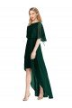 Cheapest Plunging V Back Flutter Sleeves Cocktail Length Chiffon Bridesmaid Dress UK