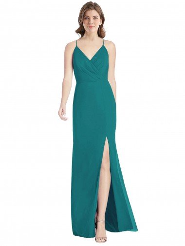 Cheapest Criss Cross Back Mermaid Wrap Chiffon Bridesmaid Dress UK